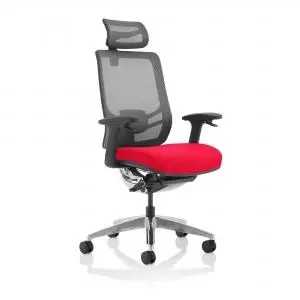 Image of Ergo Click Bespoke Fabric Seat Bergamot Cherry Black Mesh Back with