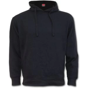 Image of Metall Streetwear Side Pocket Stitched Womens Large Hoodie - Black