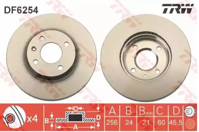 Image of Brake disc TRW DF6254