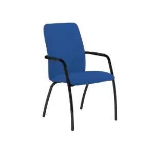 Image of Dams MTO Tuba Black 4 Leg Frame Conference Chair with Fully Upholstered Back - B