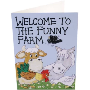 Image of Pack of 6 Welcome To The Funny Farm Smiley Cards