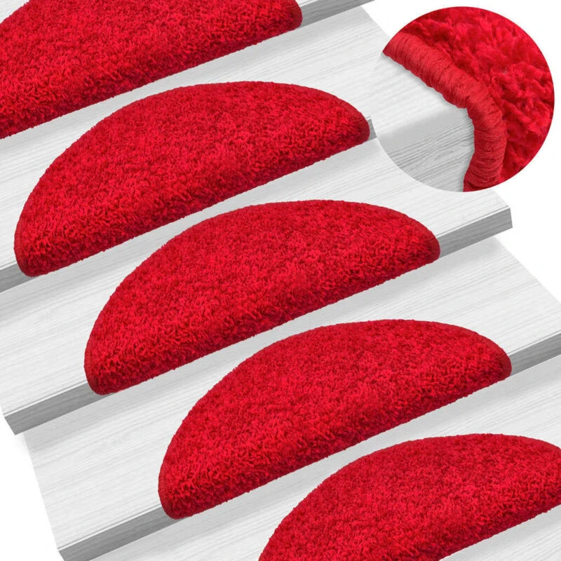 Image of VIDAXL Carpet Stair Treads 15 pcs Red 56x17x3cm Vidaxl 133899