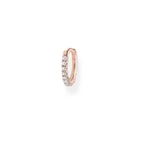 image of Rose Gold Zirconia Mini Hoop Single Earring 12mm CR658-416-14