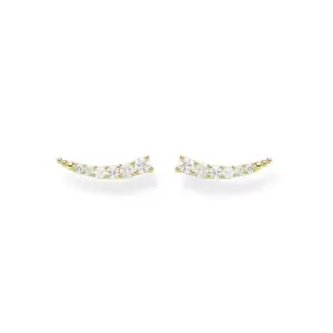 THOMAS SABO Gold Plated Zirconia Curved Climber Earrings