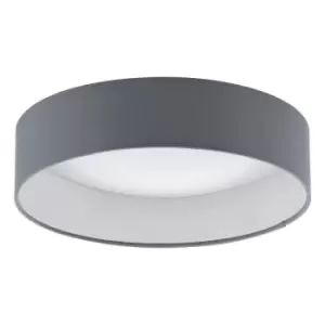 Image of Flush Ceiling Light Colour White Shade Anthracite Fabric Bulb LED 11W Included