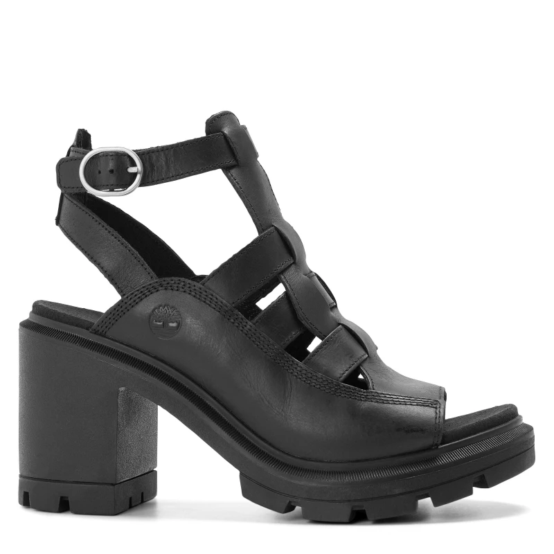 Image of Timberland Womens Fisherman Platform Heeled Sandals Blk Full Grain female 5 (38)