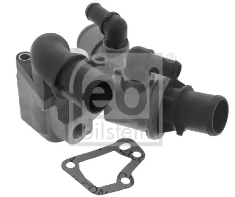 Image of FEBI BILSTEIN 47929 Engine thermostat Opening Temperature: 80°C, 46mm, with gasket/seal, with housing Thermostat,coolant (316)