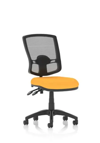 Image of Eclipse Eclipse Plus II Lever Task Operator Chair Mesh Back Deluxe With Bespoke Colour Seat in Senna Yellow KCUP1612