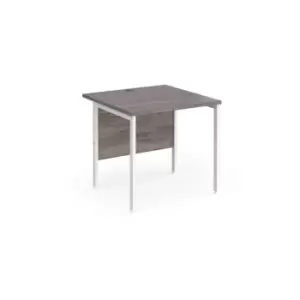 Image of Dams Maestro 25 Straight Desk 800mm x 800mm - White H-frame Leg, Beech Top