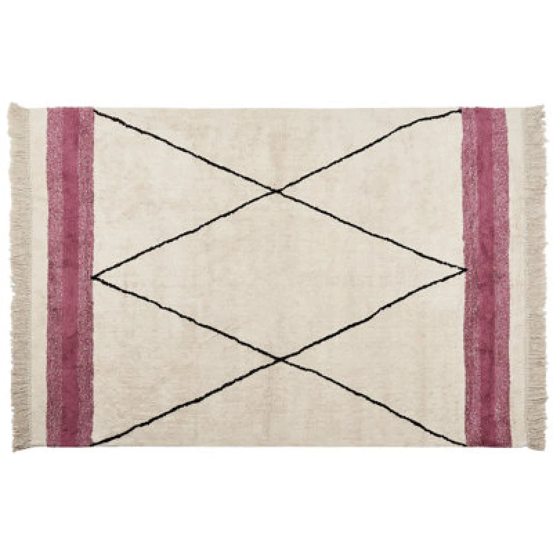 Image of Beliani Rug Afsar Light Beige 160 X 230 Cm Cotton