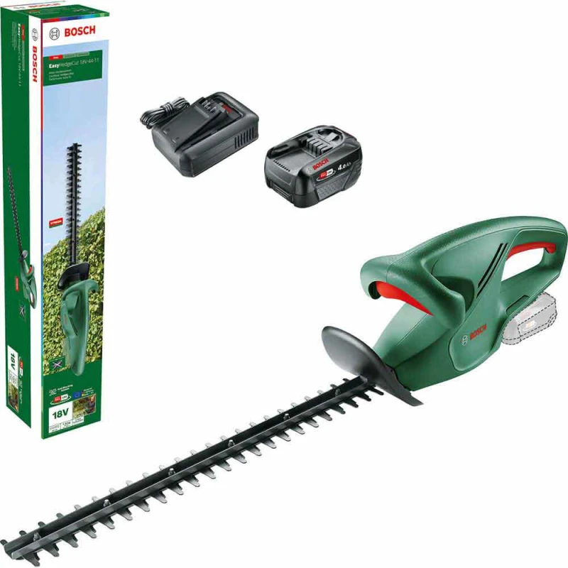 Image of Bosch EASYHEDGECUT 18V-44-11 P4A 18v Cordless Hedge Trimmer 440mm 1 x 4ah Li-ion Battery Charger EASYHEDGECUT 18V-44-11