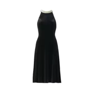 image of Adrianna Papell Velvet Midi Dress - Black