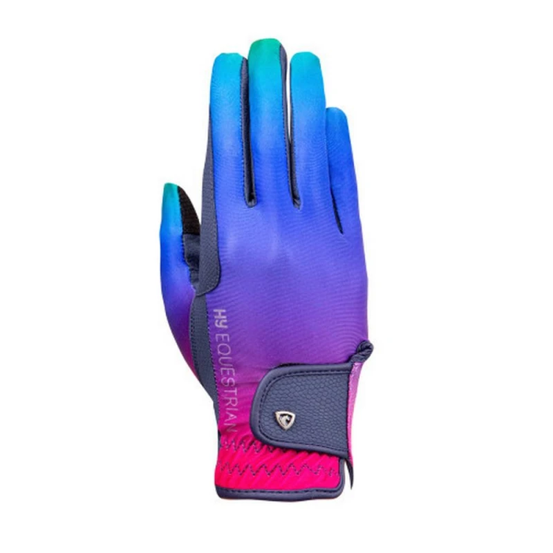 Image of Hy Mens Ombre Riding Gloves in Navy Size: XS Navy Male XS