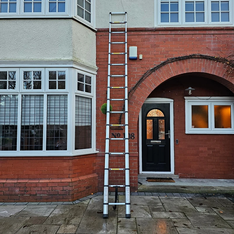 Image of 4.7m Telescopic Ladder Multi Purpose folding Ladders Telescopic Extendable Portable Sturdy Loft Ladder