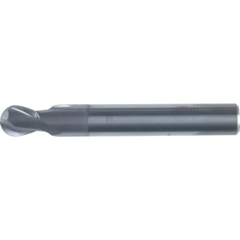 image of 6.00MM Carbide 2 Flute Plain Shank Ball Nosed Short Series Slot Drills - TiCN Coated