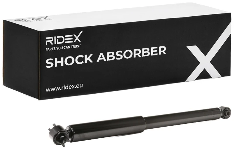 Image of RIDEX 854S0475 Shock absorber Rear Axle, Gas Pressure, Twin-Tube, Telescopic Shock Absorber, Top yoke Shock Absorber (854)