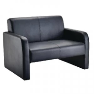 image of Arista Reception Sofa Flat Pack Leather Look Black KF72152