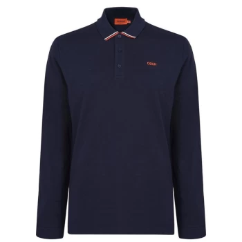 Hugo Boss Long Sleeve Small Logo Polo Shirt Navy Size L Men