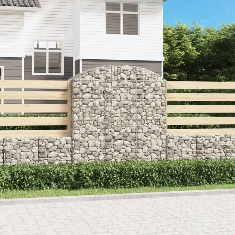 Image of VIDAXL Arched Gabion Basket 150x50x160/180cm Galvanised Iron Vidaxl 8720845651213