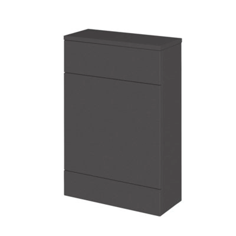 Image of Hudson Reed Fusion Floor Standing Wc Unit With Coordinating Top Compact, Stylish Bathroom Storage Unit, Gloss Grey, 600mm