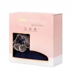 image of Totes Suedette Slippers - Navy