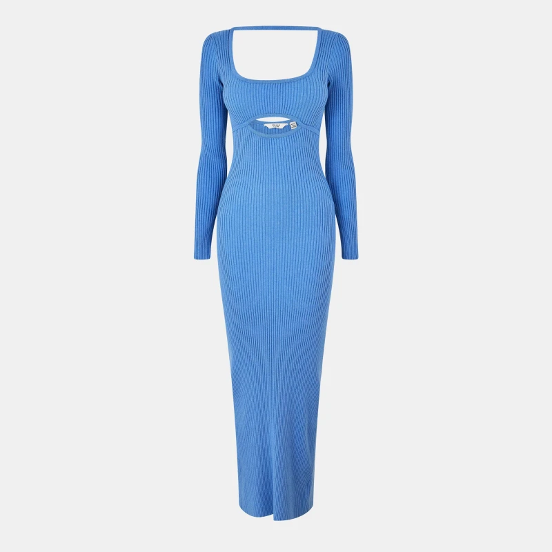 Image of Jack Wills Cut Out Midaxi Dress - Blue Blue 8