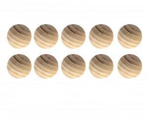 Image of Wickes Unvarnished Ring Door Knob - Beech 40mm Pack of 10