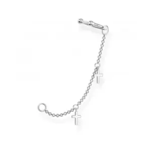 Image of Silver Cross Ear Cuff With Chain EC0022-001-21