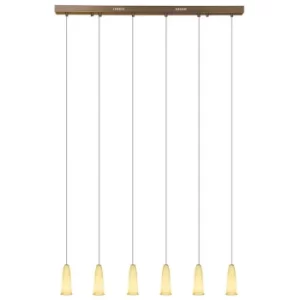 Image of Delfino 6 Light Straight Bar Pendant Ceiling Light Bronze