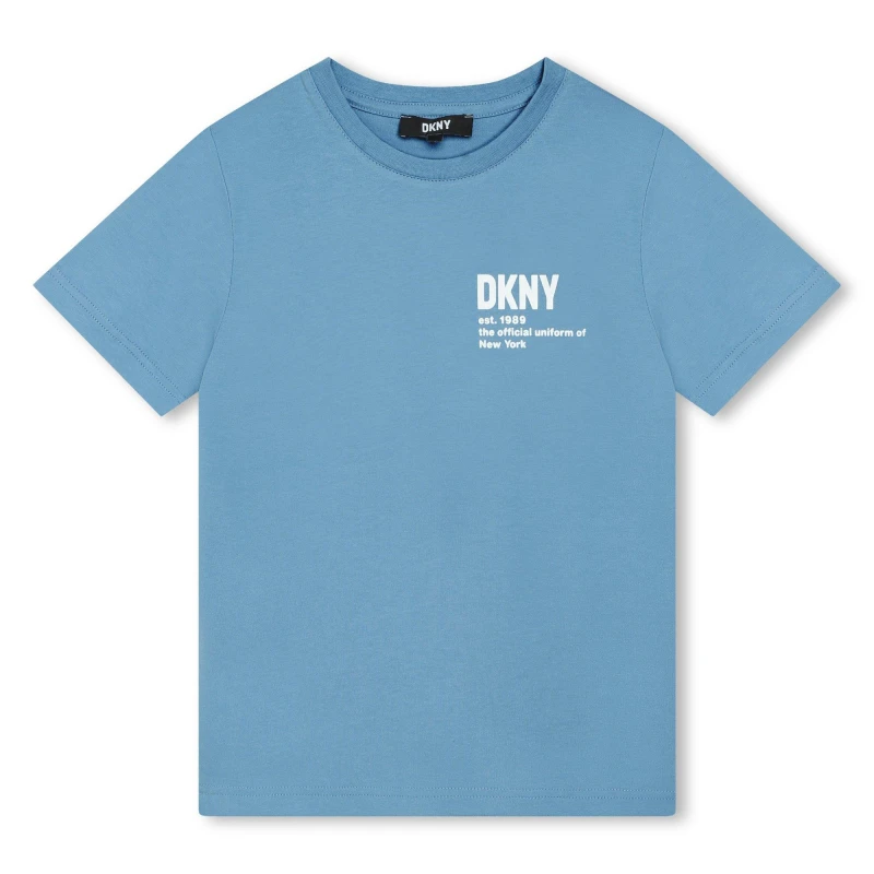 Image of DKNY Kids Small Logo Regular Fit T-Shirt Pale Blue 77G male 6Y