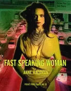 Image of fast speaking woman chants and essays