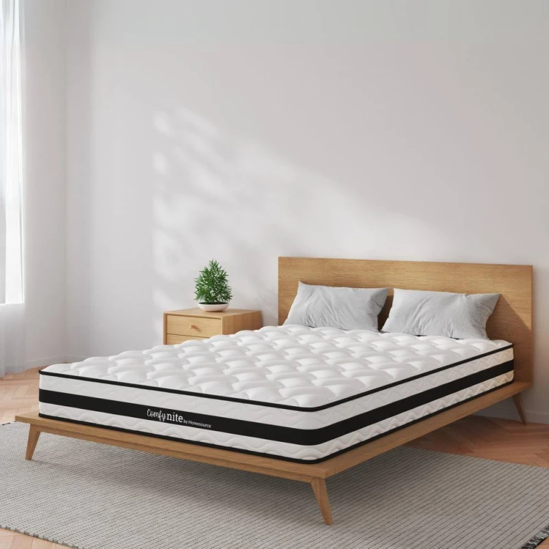 Image of Home Source Bonnell Coil System Quilted Mattress Medium Firmness 17cm Deep White