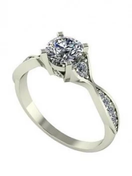 Image of Moissanite 9Ct Gold 1Ct Eq Twisted Shank Solitaire Ring