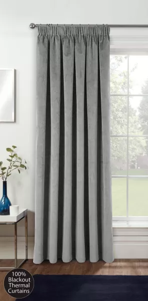Image of Velvet, Supersoft, 100% Blackout, Thermal Door Curtain with Tape Top
