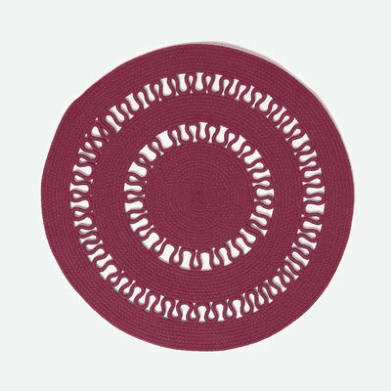 Image of Homescapes Plum Crochet Braided Rug 70Cm Round