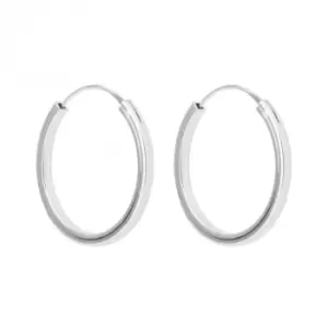 image of Plain Small Square Cut Hoop Earrings E6282