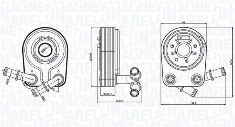 Image of MAGNETI MARELLI Engine oil cooler MAGNETI MARELLI 350300000100