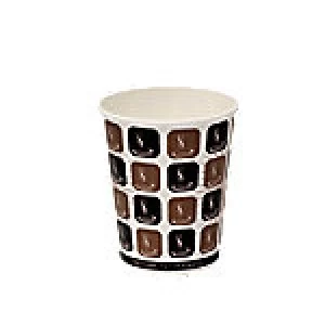 Image of SEM Disposable Cups Paper 237ml Brown & White 50 Pieces