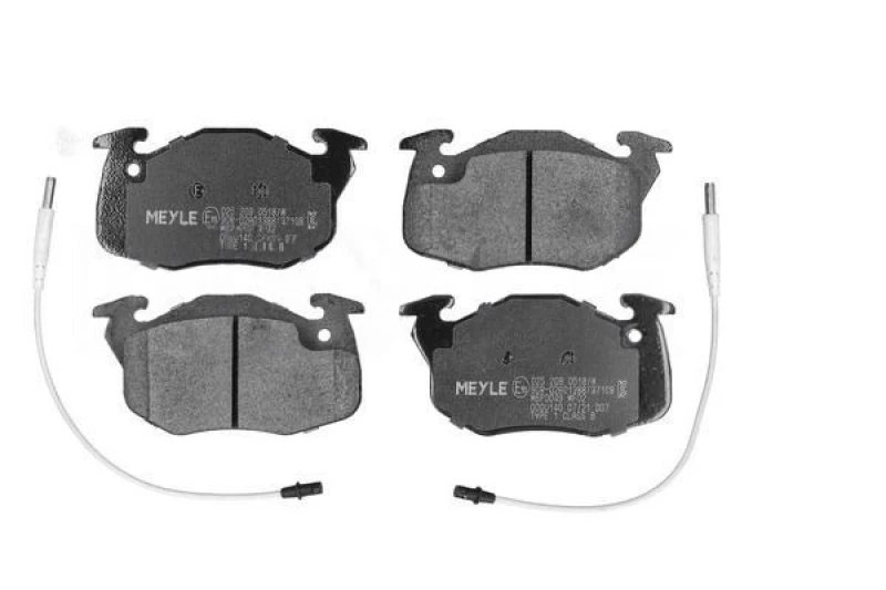 Image of MEYLE 025 209 0518/W Brake pad set Front Axle, incl. wear warning contact, Original Quality, with anti-squeak plate Brake Pad Set,disc brake (402)