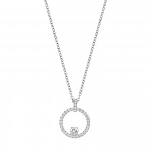 image of Swarovski Creativity Rhodium Plated Circle Pendant| Jewellery