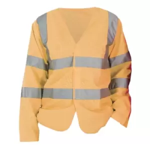 Image of Yoko Mens Hi-Vis Long Sleeve Waistcoat / Jacket (Pack of 2) (2XL) (Hi Vis Orange)