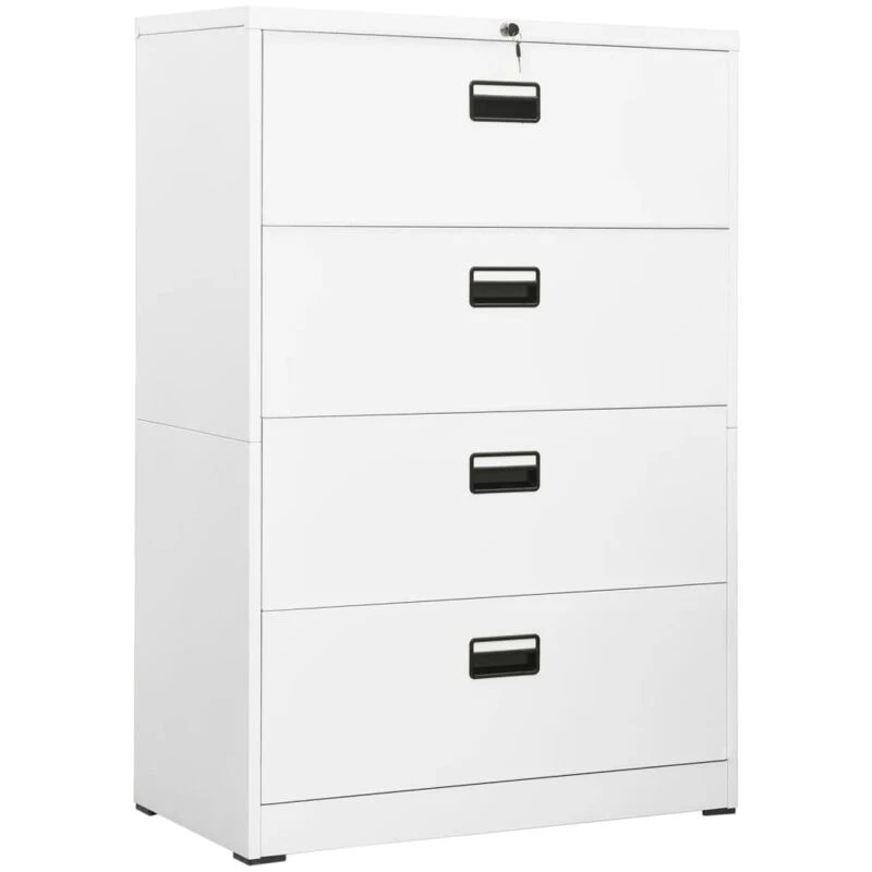 Image of VIDAXL Filing Cabinet White 90x46x134cm Steel Vidaxl 8720286566060