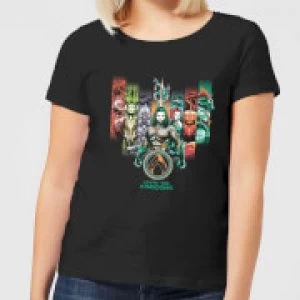 image of Aquaman Unite The Kingdoms Womens T-Shirt - Black