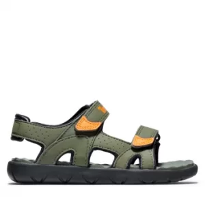 Timberland Perkins Row 2-strap Sandal For Youth In Dark Green Dark Green Kids, Size 1.5