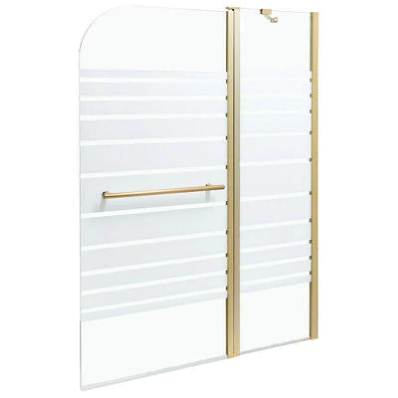 Image of Beliani Shower Bath Screen Tuapi 1400 X 1200 mm Gold