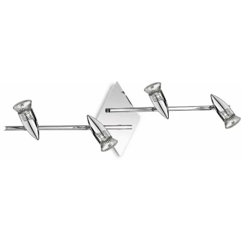 image of Ideal Lux Lighting - Ideal Lux Alfa - 4 Light Indoor Adjustable Wall Spotlight Chrome, GU10