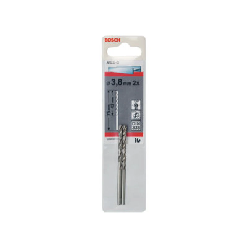 Image of Bosch HSS-G Drill Bit 3.8mm Pack of 2