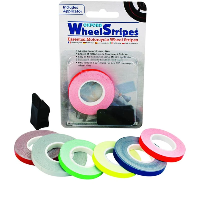 Image of Oxford 7mm Wheel Stripes + Applicator White Reflective White