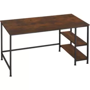 Image of Computer Desk Canton w/ under desk shelves (120x60x75.5cm) - corner desk, computer desk, office desk - industrial dark - industrial dark