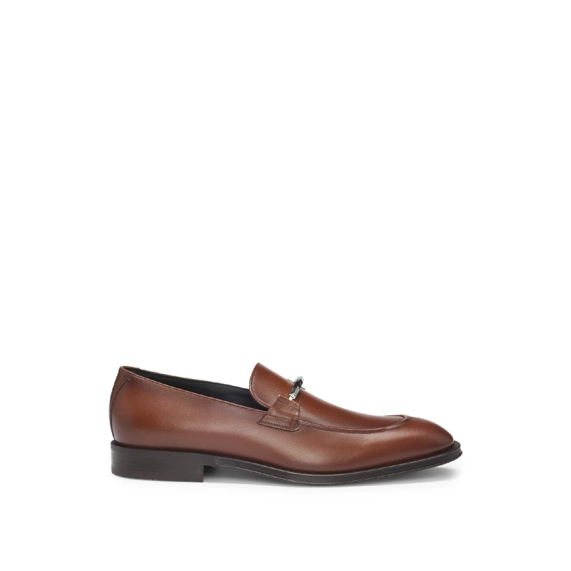 Image of Boss Mens Derrek Loaf Derby Shoes Medium Brown male 6 (40)